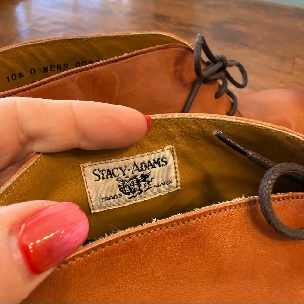 Stacy Adams Maxwell Tan Leather Chukka Boots size 10.5 brown
